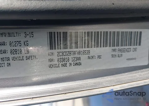 2015 Dodge Challenger R/T Plus z USA, uszkodzony, nr VIN 2C3CDZBT8FH816539